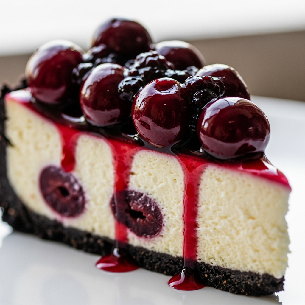 Black Cherry & Blackberry Cheesecake
