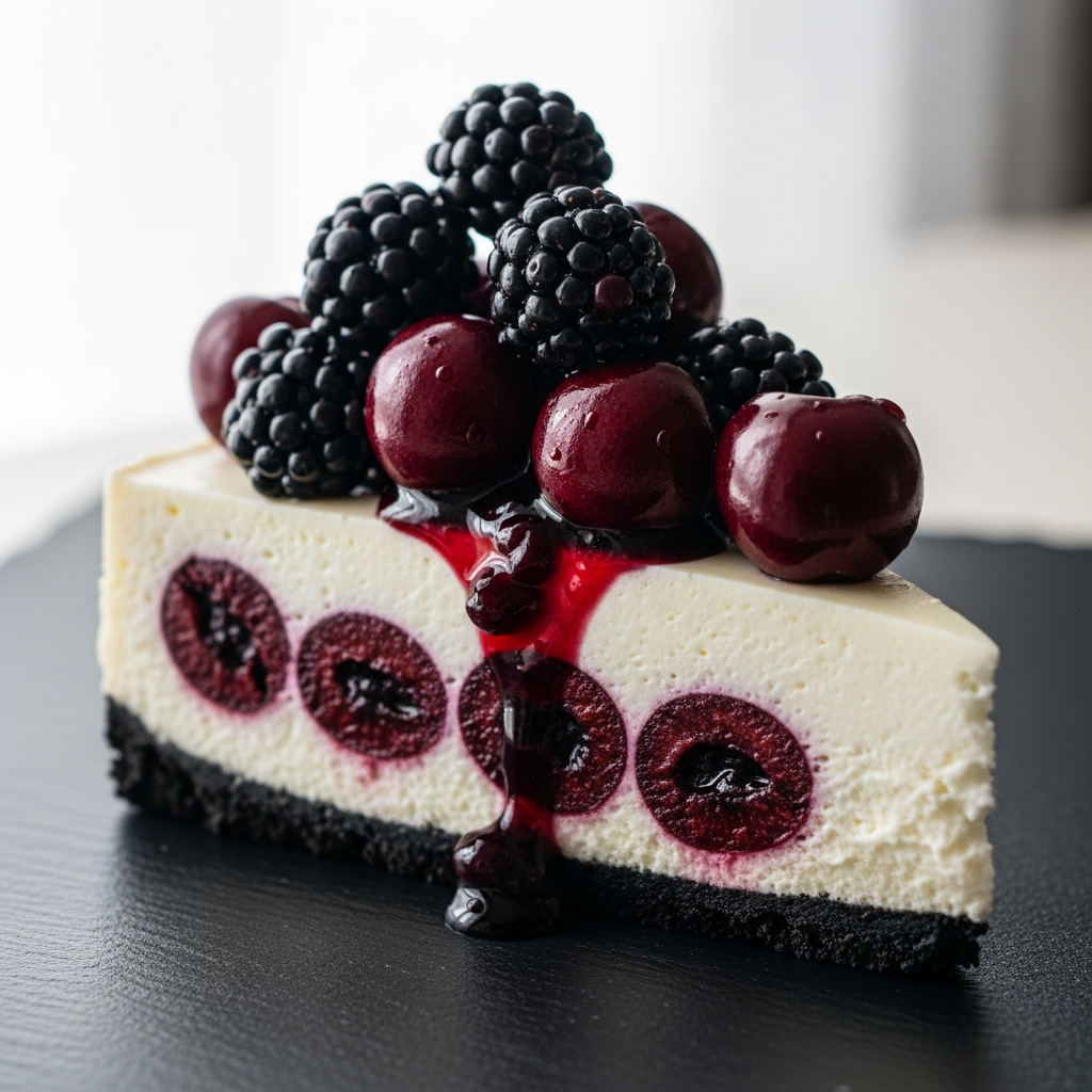 Black Cherry & Blackberry Cheesecake