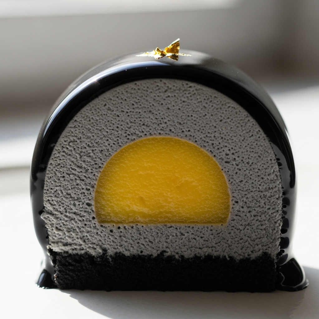 Black Sesame & Yuzu Entremet