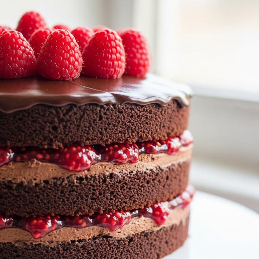 Chocolate Raspberry Layer Cake