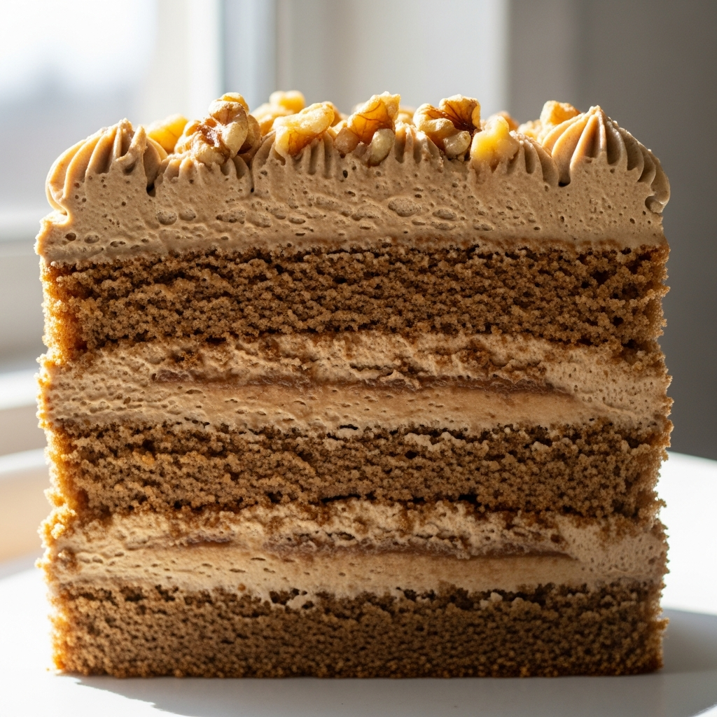 Coffee Walnut Layer Cake