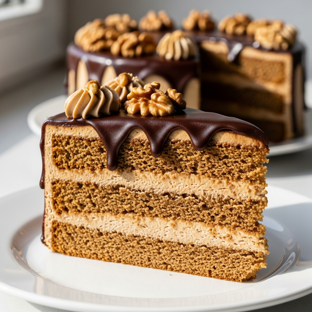 Coffee Walnut Layer Cake