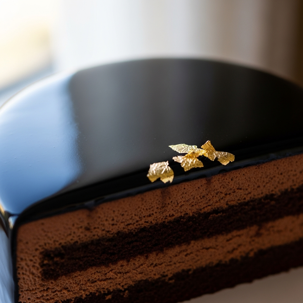 Dark Chocolate Mirror Glaze Cake