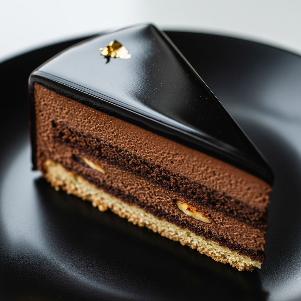 Dark Chocolate Mirror Glaze Cake