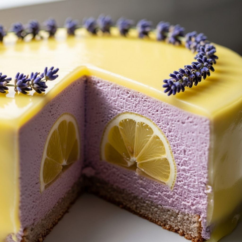 Lemon Lavender Mousse Cake