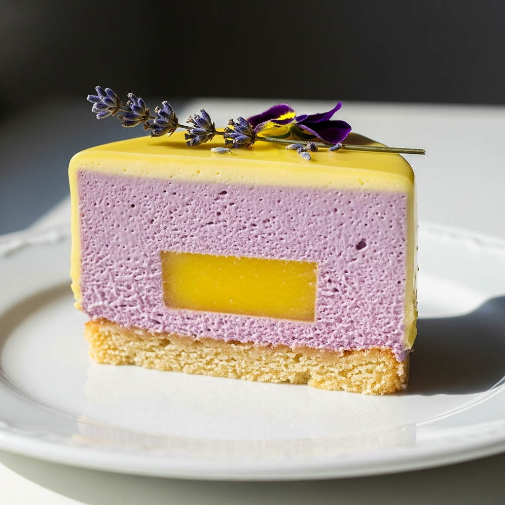 Lemon Lavender Mousse Cake