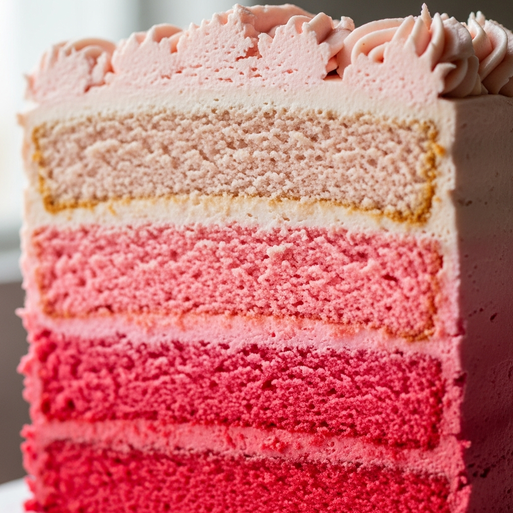 Ombre Rose Layer Cake