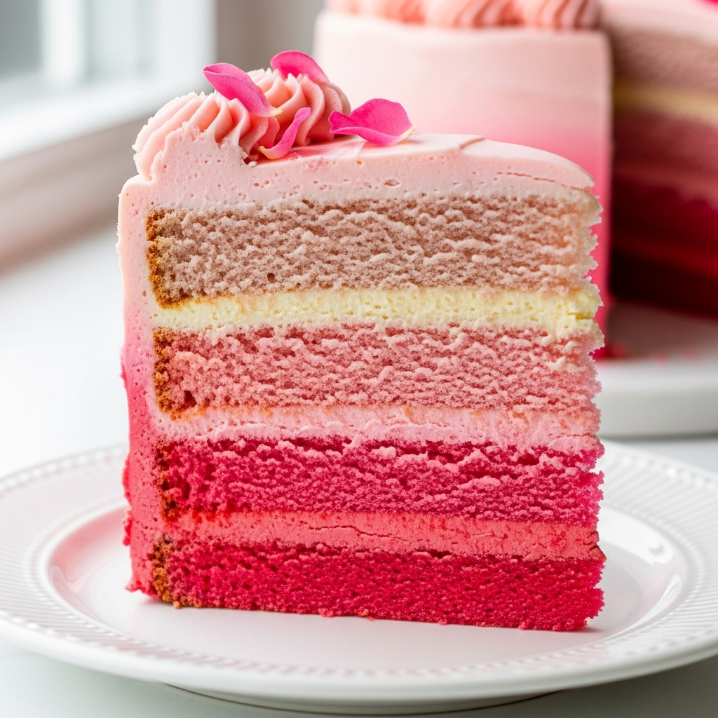 Ombre Rose Layer Cake
