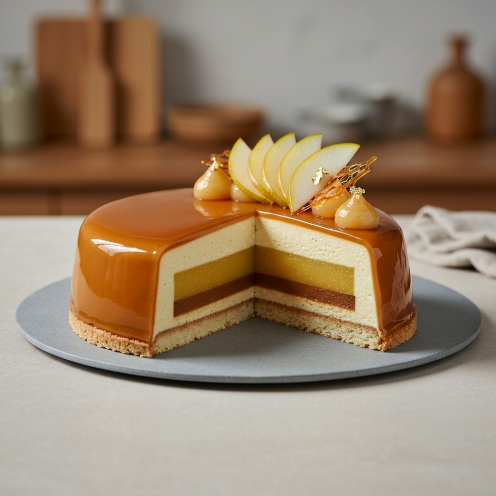 Pear Caramel Entremet