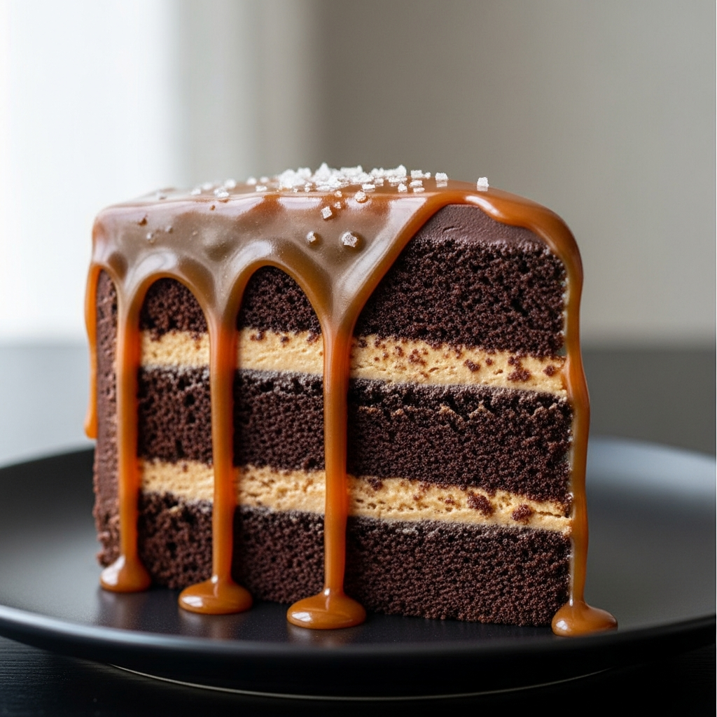 Salted Caramel Chocolate Layer Cake