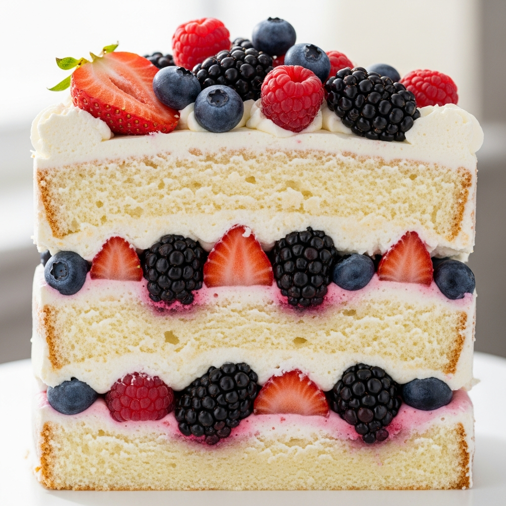 Vanilla Berry Naked Cake