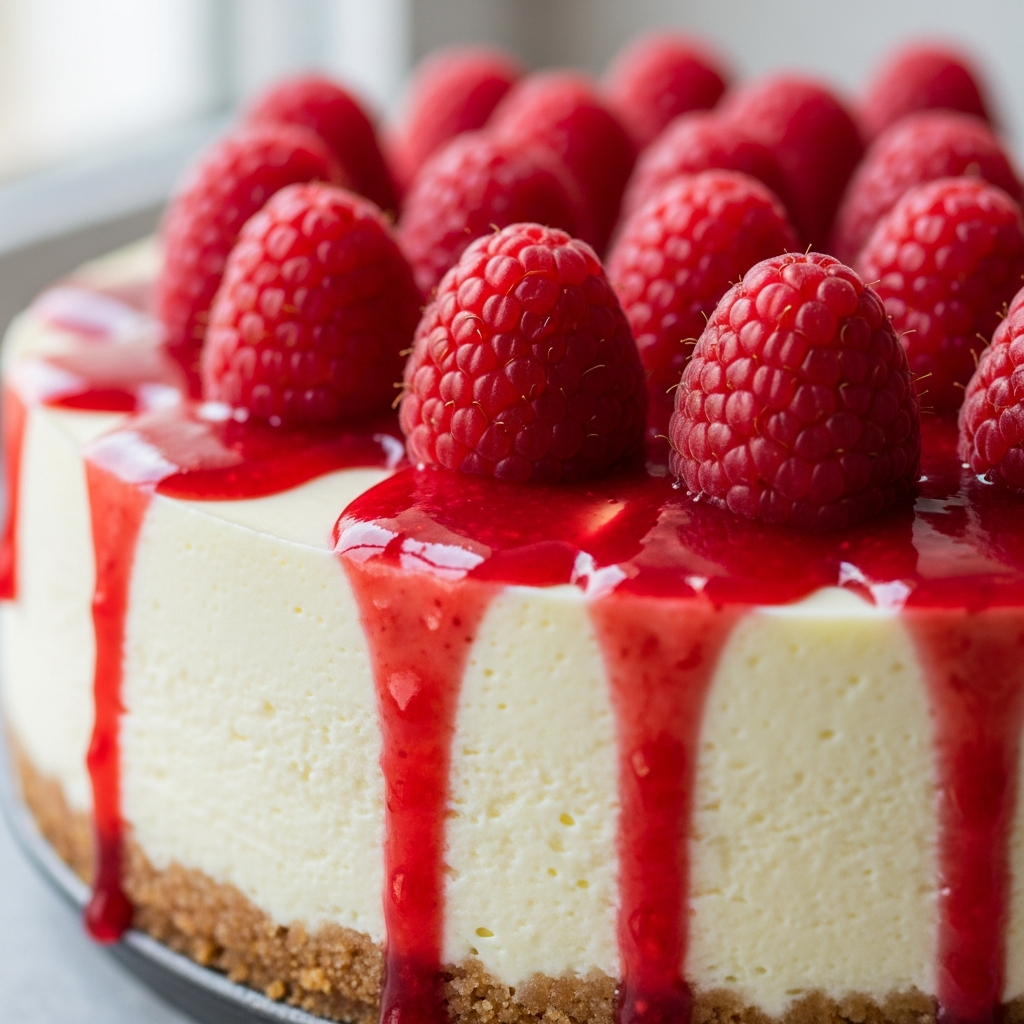 White Chocolate Raspberry Cheesecake