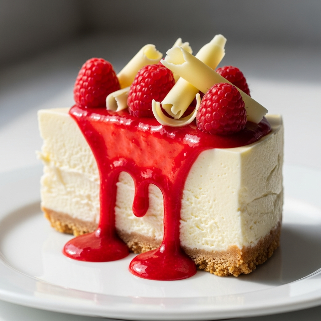 White Chocolate Raspberry Cheesecake